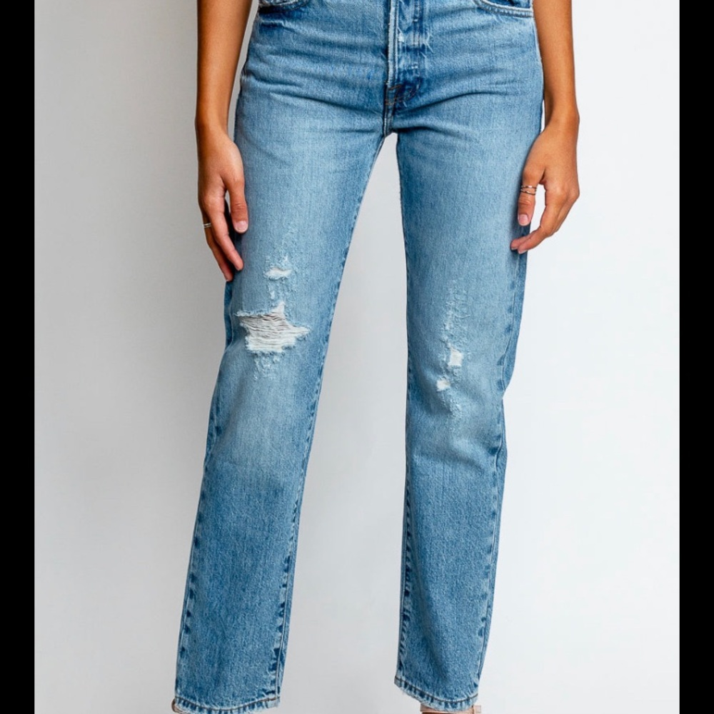 Frame Denim Women's Straight Leg Jeans - Light Blue